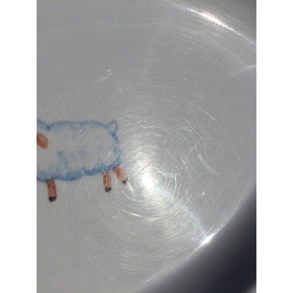 Pottery Barn Children’s Melamine Plate Kids White 8.5” Toddler Lamb Munch Baby - Picture 6 of 9